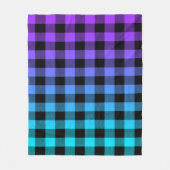 Kariertes Schwarz-Weiß-Muster lila zur türkisfarbe Fleecedecke (Vorderseite)