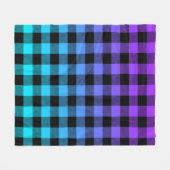 Kariertes Schwarz-Weiß-Muster lila zur türkisfarbe Fleecedecke (Vorderseite (Horizontal))