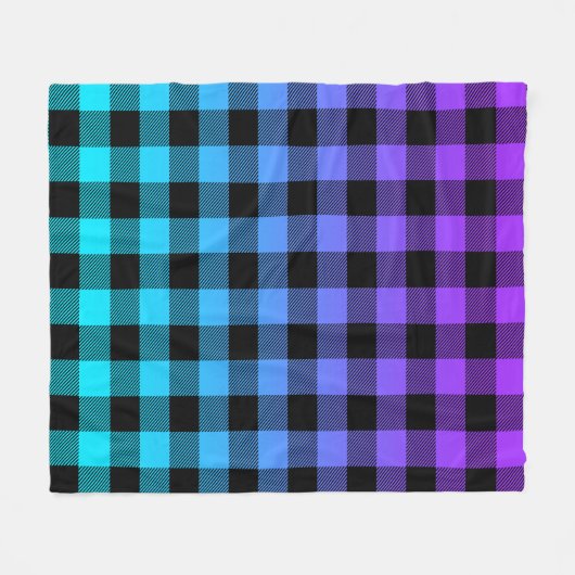 Kariertes Schwarz-Weiß-Muster lila zur türkisfarbe Fleecedecke (Vorderseite (Horizontal))
