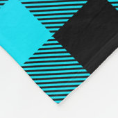 Kariertes Schwarz-Weiß-Muster lila zur türkisfarbe Fleecedecke (Ecke)