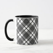Kariertes Schwarz-Weiß-Muster Little Glen Coffee M Tasse (Links)