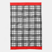 Kariertes Schwarz-Weiß-Rot-Grenz-Küchentuch Geschirrtuch (Vertikal)