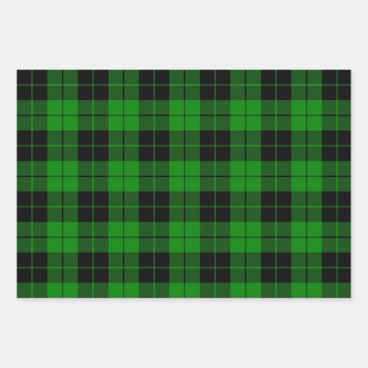 Kariertes Schwarz-Weiß-, Rot- und Grünmuster Geschenkpapier Set (Vorderseite 3)