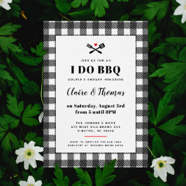 Kariertes Schwarz-Weiß-Tuch I Do GRILLEN Einladung