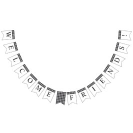 Kariertes Schwarz-weißes Buffalo-Event - Empfang Wimpelkette