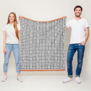 Kariertes schwarz-weißes Doodle-Muster Fleece-Dec Fleecedecke
