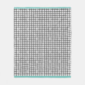 Kariertes schwarz-weißes Doodle-Muster Fleece-Deck Fleecedecke (Vorderseite)