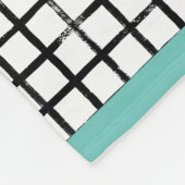 Kariertes schwarz-weißes Doodle-Muster Fleece-Deck Fleecedecke (Ecke)