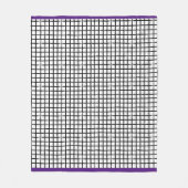 Kariertes schwarz-weißes Doodle-Muster Fleece-Deck Fleecedecke (Vorderseite)