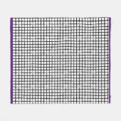 Kariertes schwarz-weißes Doodle-Muster Fleece-Deck Fleecedecke (Vorderseite (Horizontal))