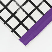 Kariertes schwarz-weißes Doodle-Muster Fleece-Deck Fleecedecke (Ecke)