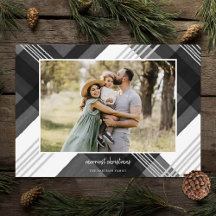 Kariertes Schwarzes Weihnachtsgeschenk Foto