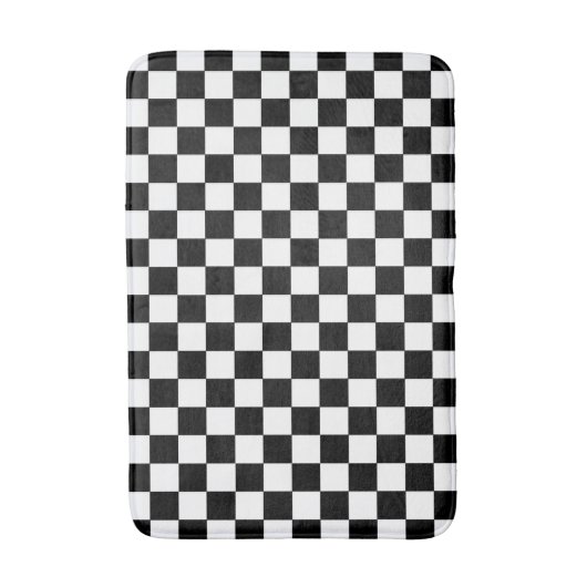 Kariertes Schwarzweiss Badematte (Vorderseite Vertikal)