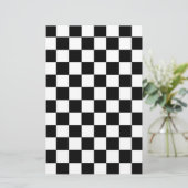 Kariertes Schwarzweiss Briefpapier (Stehend Vorderseite)