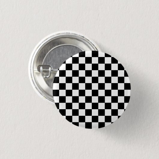 Kariertes Schwarzweiss Button (Vorne & Hinten)