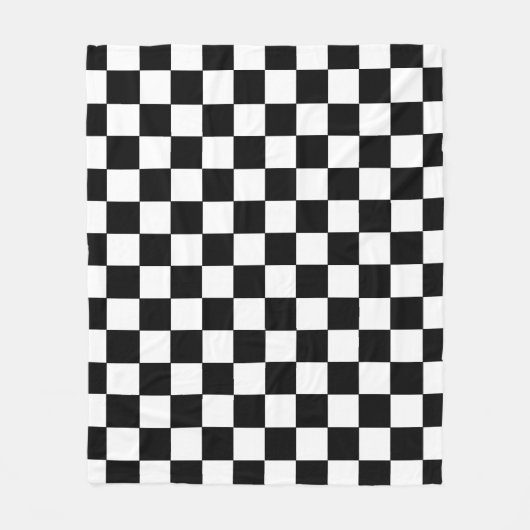 Kariertes Schwarzweiss Fleecedecke (Vorderseite)