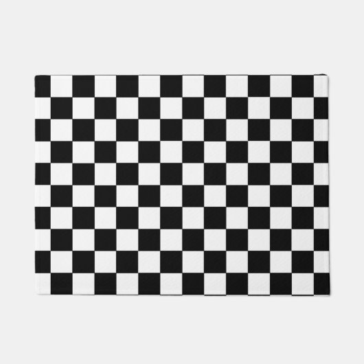 Kariertes Schwarzweiss Fußmatte (Vorderseite)