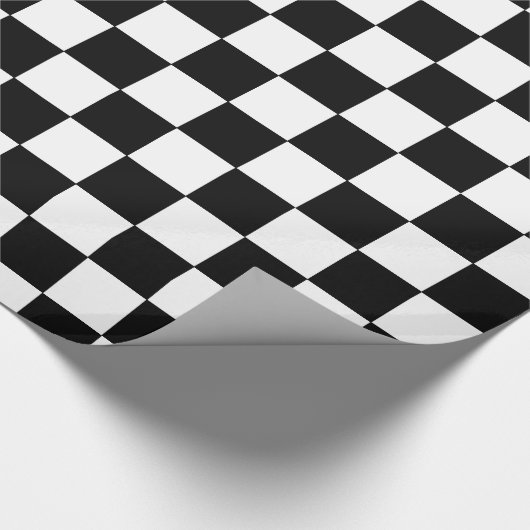 Kariertes Schwarzweiss Geschenkpapier (Ecke)