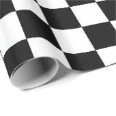 Kariertes Schwarzweiss Geschenkpapier (Rolleneckpunkt)