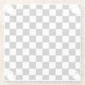 Kariertes Schwarzweiss Glasuntersetzer (Rückseite)