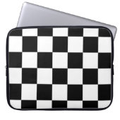 Kariertes Schwarzweiss Laptopschutzhülle (Vorderseite)