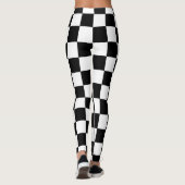 Kariertes Schwarzweiss Leggings (Rückseite)