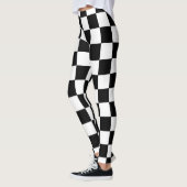 Kariertes Schwarzweiss Leggings (Links)