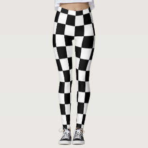 Kariertes Schwarzweiss Leggings