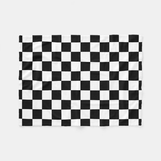Kariertes Schwarzweiss-Muster Fleecedecke (Vorderseite (Horizontal))