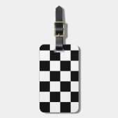 Kariertes Schwarzweiss-Muster Gepäckanhänger (Vorderseite vertikal)