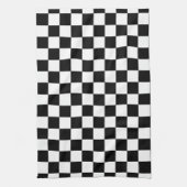 Kariertes Schwarzweiss-Muster Geschirrtuch (Vertikal)