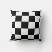 Kariertes Schwarzweiss-Muster Kissen (Rückseite)