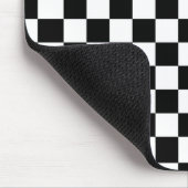 Kariertes Schwarzweiss-Muster Mousepad (Ecke)