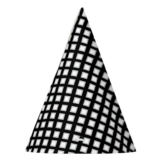 Kariertes Schwarzweiss-Muster Partyhütchen (Links)