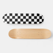 Kariertes Schwarzweiss-Muster Skateboard (Horizontal)