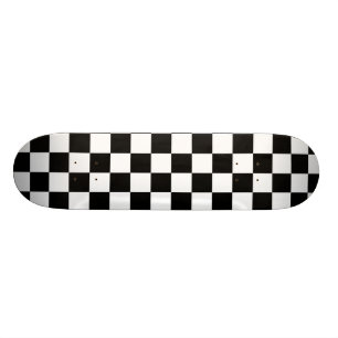 Kariertes Schwarzweiss-Muster Skateboard
