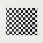 Kariertes Schwarzweiss-Muster Wandteppich (Vorderseite (Horizontal))