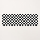 Kariertes Schwarzweiss-Muster Yogamatte (Rückseite (Horizontal))