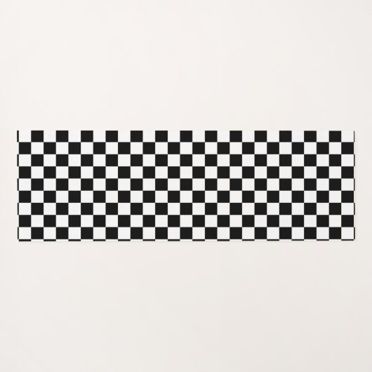 Kariertes Schwarzweiss-Muster Yogamatte (Rückseite (Horizontal))