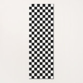Kariertes Schwarzweiss-Muster Yogamatte (Rückseite)
