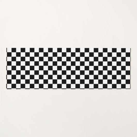 Kariertes Schwarzweiss-Muster Yogamatte (Vorderseite (Horizontal))