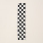 Kariertes Schwarzweiss Schal<br><div class="desc">Abstrakte digitale Kunst der Schwarzweiss-Quadrate in einer checkered Bildung.</div>