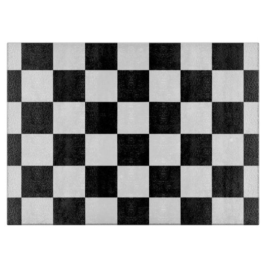 Kariertes Schwarzweiss Schneidebrett (Vorderseite)