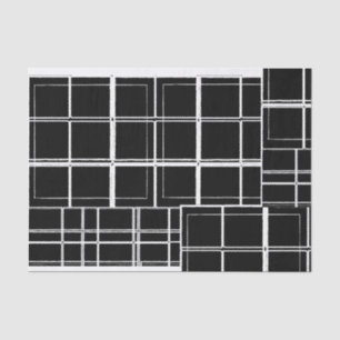 Kariertes Schwarzweiss-Seidenpapier Seidenpapier