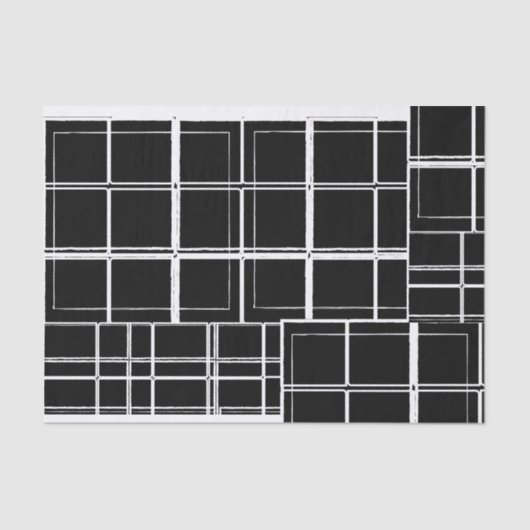 Kariertes Schwarzweiss-Seidenpapier Seidenpapier (Vorderseite)