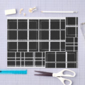 Kariertes Schwarzweiss-Seidenpapier Seidenpapier (Handwerk)