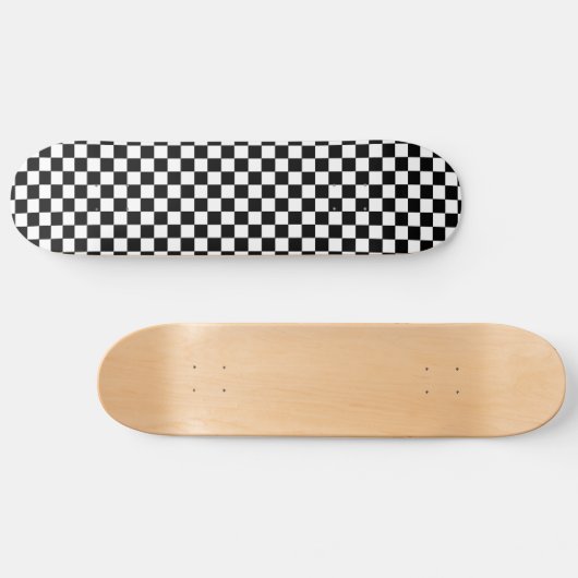Kariertes Schwarzweiss Skateboard (Horizontal)