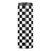 Kariertes Schwarzweiss Thermosbecher (Rückseite)