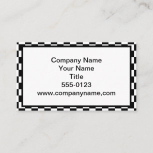 Kariertes Schwarzweiss Visitenkarte