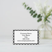 Kariertes Schwarzweiss Visitenkarte (Stehend Vorderseite)